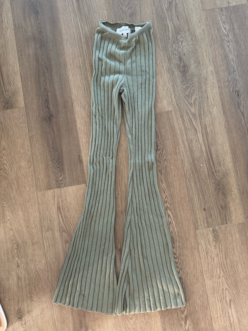 Ribbed Knit Flare Pants organic basics xxs